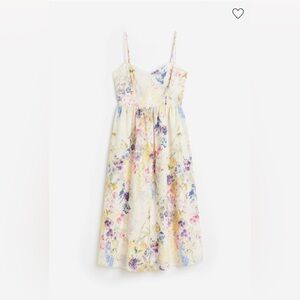 H&M linen blend floral summer dress size L